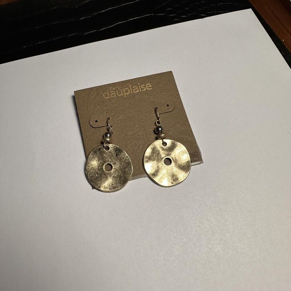 NWT Pierced Gold Tone Earrings - Carol Dauplaise